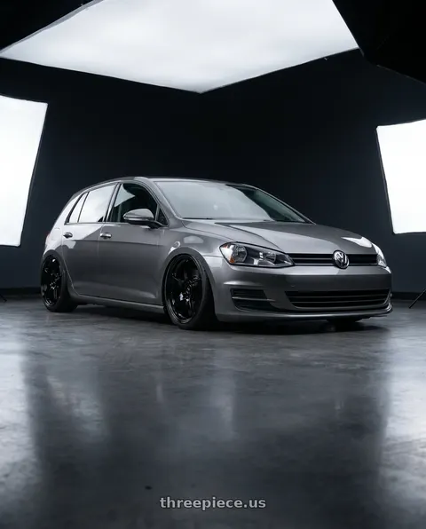 2019 Volkswagen GTI with Gram Lights 57CR 5x112 19x10.5+22 Glossy Black wheels