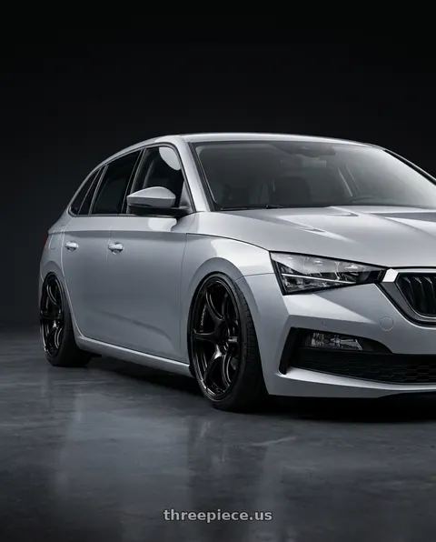 2023 Skoda Scala with Advan RGIII 5x112 19x8.5+45 Gloss Black wheels