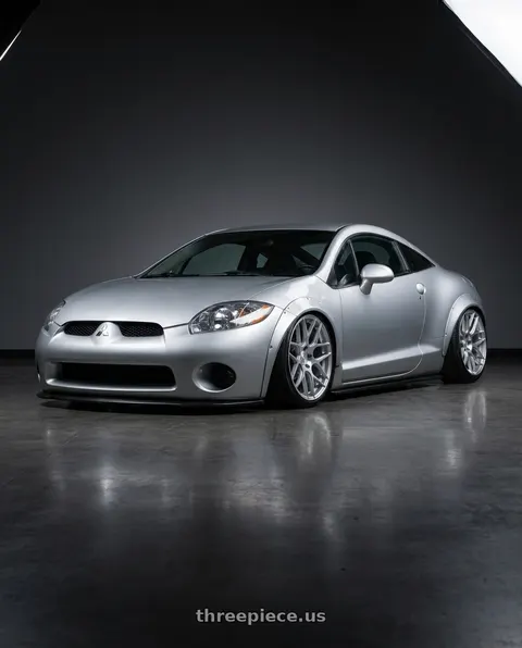 2010 Mitsubishi Eclipse with Aodhan AFF2 5x114.3 19x8.5+35 Gloss Silver Machined Face wheels