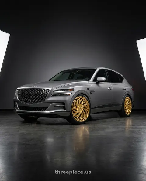 2027 Genesis GV80 Advanced with Azara AZA-531 5x114.3/5x120 22x8.5 +38 Nano Gold wheels