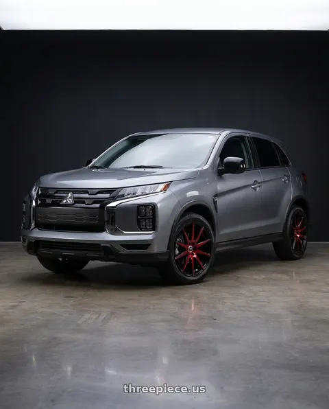 2025 Mitsubishi Outlander Sport with Spec-1 SP-51 5x114.3 / 5x120 18x8 +38 Gloss Black & Red Machined wheels
