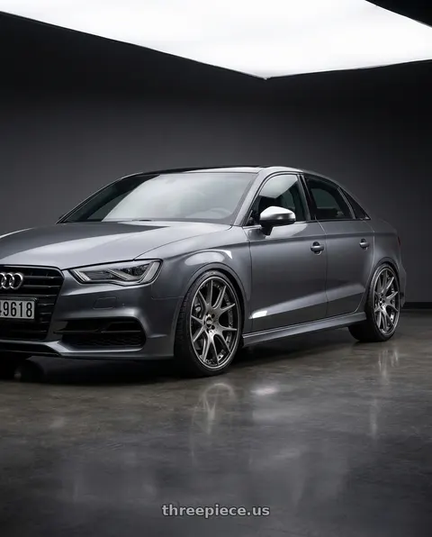 2015 Audi S3 with BBS CH-RII 5x112 20x10.5 +35 Satin Platinum Center Black Lip SS Rim Prot wheels