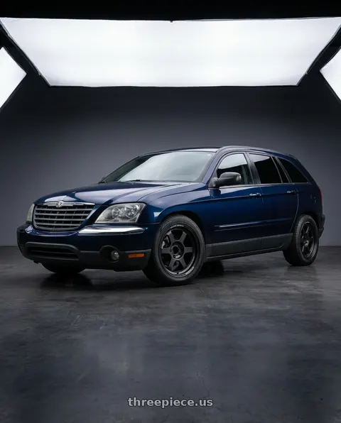 2006 Chrysler Pacifica Touring with Volk Racing TE37XT M-SPEC 5x127 17x7.5+35 Blast Black wheels