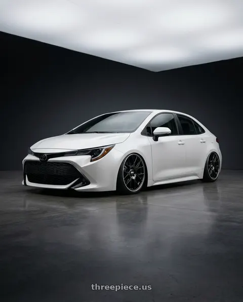 2020 Toyota Corolla with BBS CH-R 5x130 19x12 +45 Satin Black Polished Rim Protector wheels