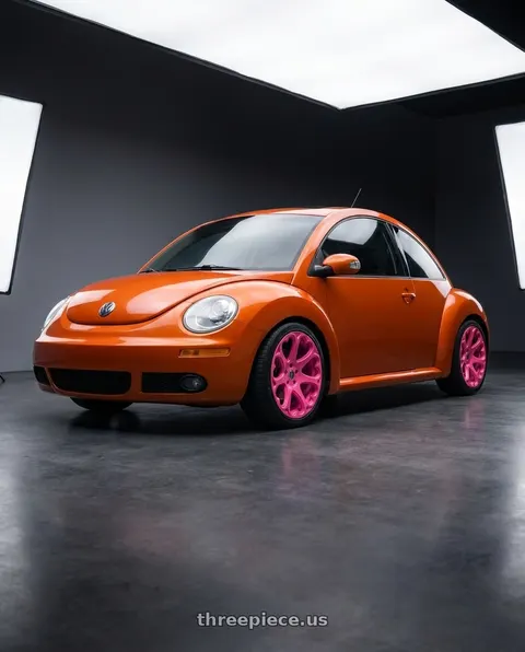 2010 Volkswagen Beetle with Heritage Wheel Kokoro Monoc 5X100 18x8.5+35 Pink wheels