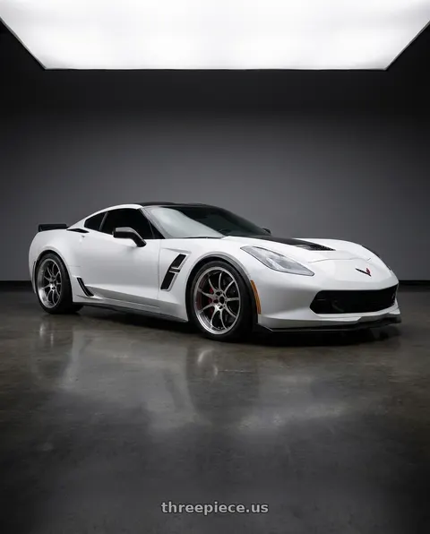 2019 Chevrolet Corvette Grand Sport with Work Emotion D9r 5x120 19x10.5 +30 Gt Silver Rim Cut wheels
