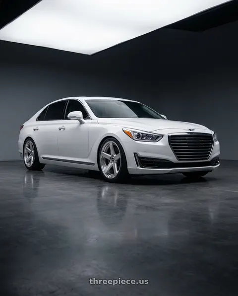 2018 Genesis G90 Ultimate with Work Zeast St2 5x120.65 20x10+22 S Disk Transparent Grey Polish wheels