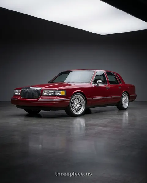 1994 Lincoln Town Car Executive with Work Vs-Xv 5x114.3 18x8+21 O Disk Silky Rich Silver wheels