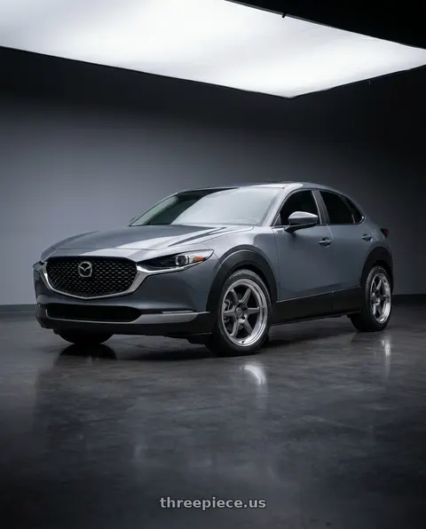 2026 Mazda CX-30 with Kansei K14G Roku 5x114.3 18x9 12 Grey and Machined Lip wheels