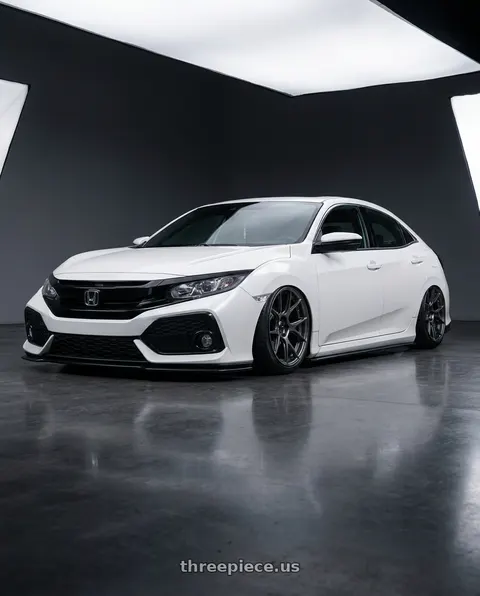 2024 Honda Civic with Konig Ampliform 5x114.3 19x9.5+25 Dark Metallic Graphite wheels