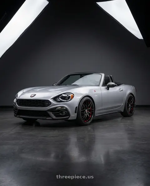 2020 Fiat 124 Spider with Spec-1 SP-60 4x100/4x114.3 17x7.5 +42 Gloss Black & Red Undercut wheels