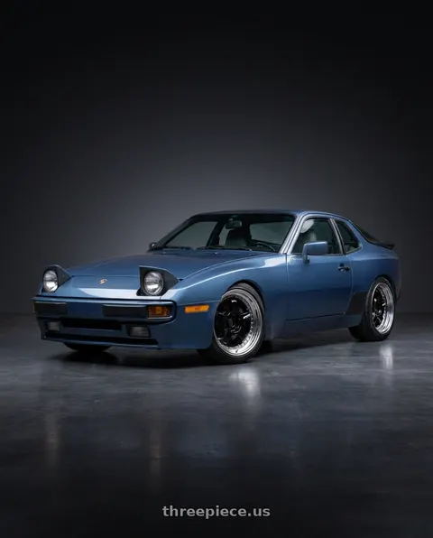 1989 Porsche 944 with Work Meister S1 3P 5x114.3 17x9+61 W Disk Black wheels