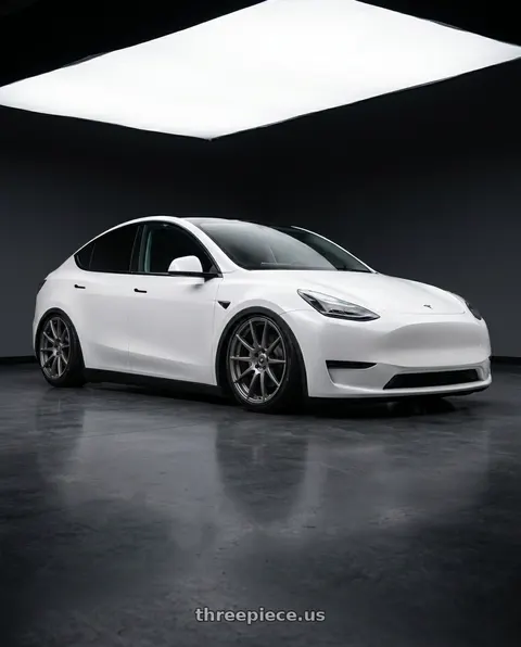 2026 Tesla Model Y with Forgestar CF10 5x114.3 19x9.5 +29 Gloss Anthracite wheels