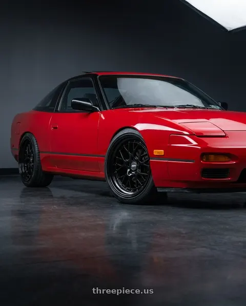 1991 Nissan 240SX with ESR Wheels CS SERIES CS11 5x115 18x9.5 +35 Gloss Black wheels