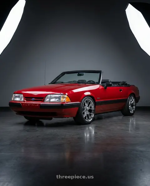 1991 Ford Mustang LX with ESR Wheels RF2 5x114.3 18x9.5 +22 Vacuum Chrome wheels