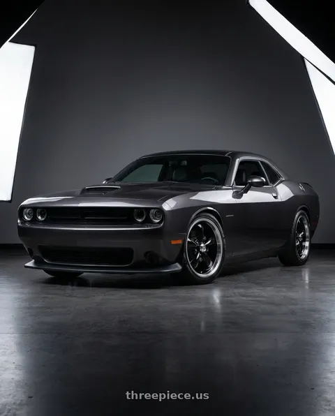 2021 Dodge Challenger SXT with Vision American-Muscle 142 Legend 5x115 17x7+6 Gloss Black Machined Lip wheels