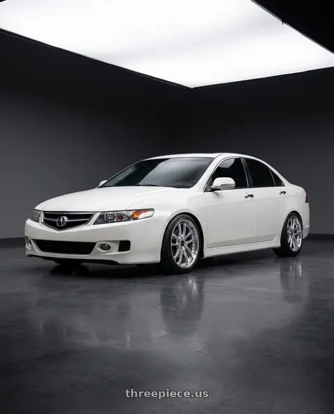 2008 Acura TSX with ARC AR5 5x114.3 18x8.5  +35 Silver Machine Face Lip Chrome Rivet wheels