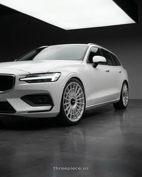 2025 Volvo V60 with Rotiform 1PC R134 FLG 5X120 18X8.5 +35 GLOSS SILVER wheels