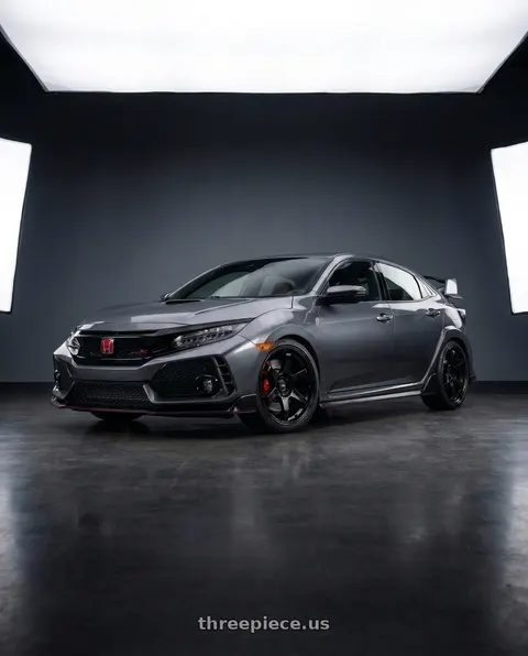 2019 Honda Civic with Enkei T6R 5x120 18x9.5+45 Gloss Black wheels