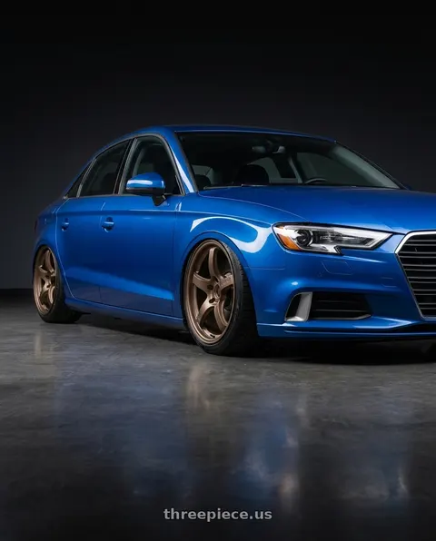 2017 Audi A3 with Gram Lights 57CR 5x112 19x9.5+25 Bronze II wheels