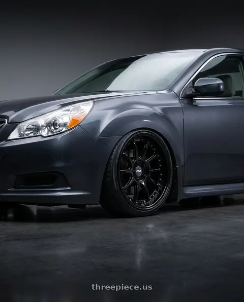 2014 Subaru Legacy with ESR Wheels CS12 5x100 18x9.5 +35 Gloss Black wheels