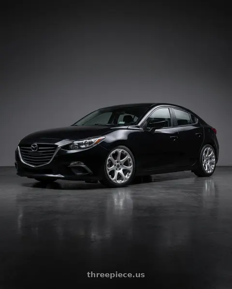 2017 Mazda 3 Sport with Heritage Wheel Kokoro Monoc 5X100 18x8.5+35 Silver wheels