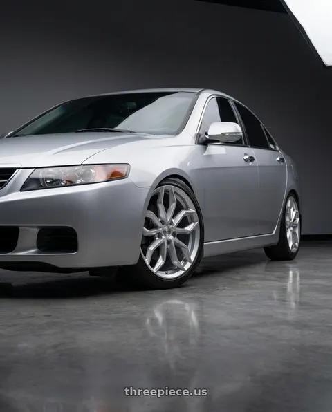 2004 Acura TSX with RTX Corsa 5x114.3 18x7.5 +40 Hyper Silver wheels
