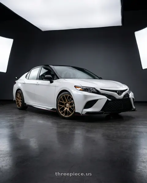 2021 Toyota Camry TRD with Work Emotion m8r 5x114.3 19x8.5 +38 Matte Bronze wheels