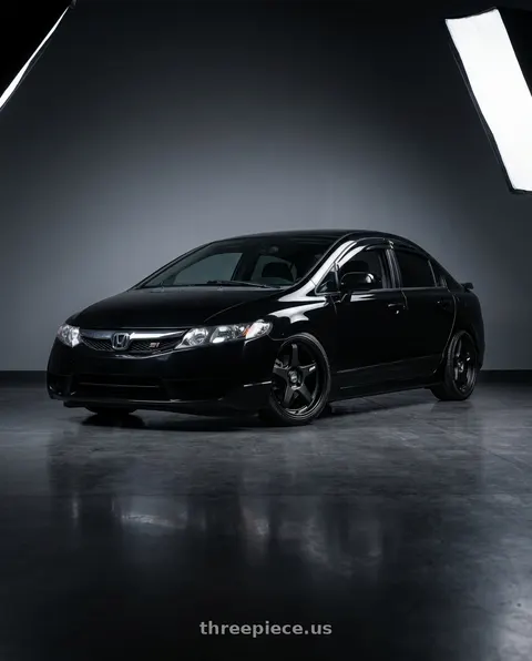 2008 Honda Civic Si with ESR Wheels APEX SERIES AP5 5x100 18x9.5 +35 Matte Black wheels