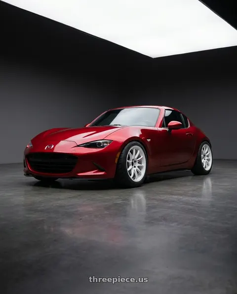 2018 Mazda MX-5 Miata with Work Emotion Zr10 5x100 17x8 +47 Azure White wheels