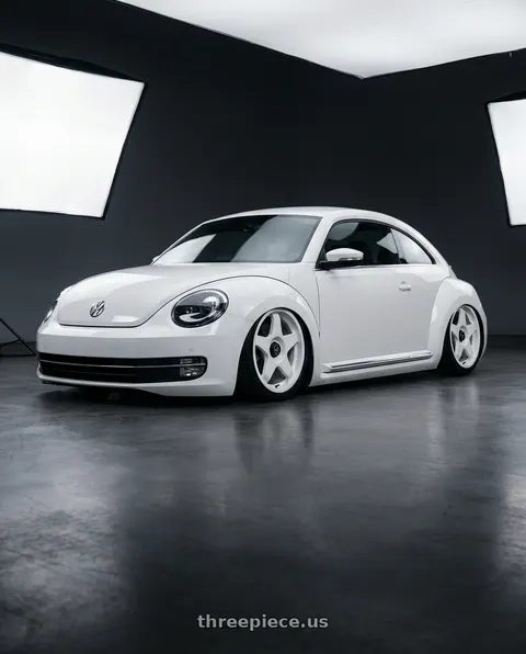 2016 Volkswagen Beetle with fifteen52 CHICANE 5x112 / 5x120 18x8.5 +35 RALLY WHITE (GLOSS WHITE) wheels