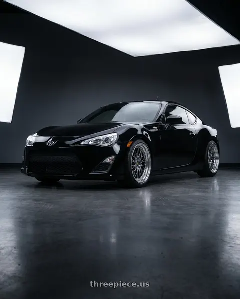 2015 Scion FR-S with Work Vs-Xv 5x100 18x9.5+14 R Disk Brilliant Silver Black wheels
