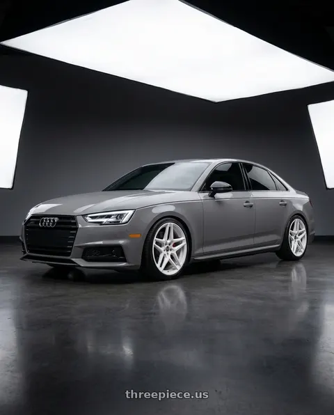 2019 Audi S4 with Heritage Wheel EBISU MonoC 5x112 18x8.5+35 White wheels