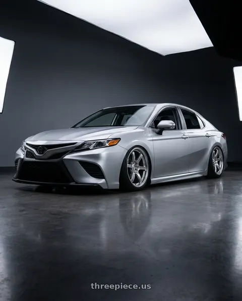 2023 Toyota Camry SE with Gram Lights 57DR 5x114.3 18x9.5+38 Grace Silver wheels