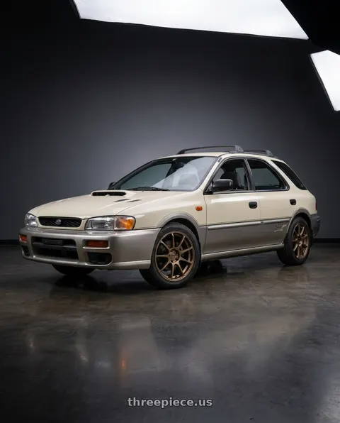 1997 Subaru Impreza Outback with KATANA RACING KR07 5x100 17x7.5 +40 Matte Bronze wheels