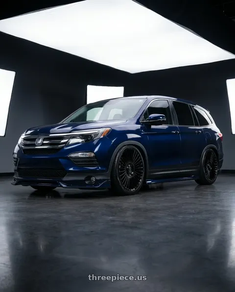 2017 Honda Pilot EX-L with DOLCE LUXURY TRENTO 5x112/5x114.3 22x10.5 +40 Glossy Black wheels