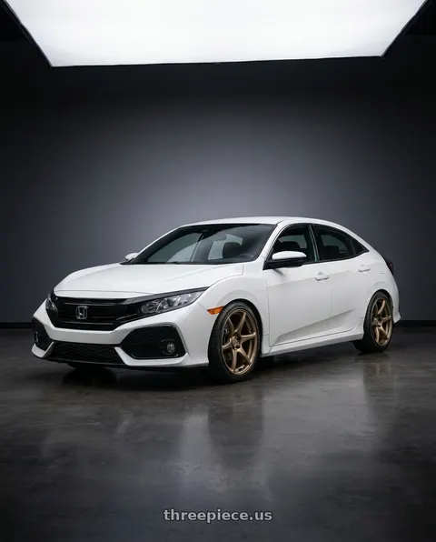 2019 Honda Civic with Kansei K11B Tandem 5x114.3 18x10.5 12 Bronze wheels