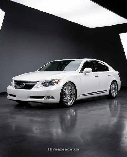 2011 Lexus LS460 with Amani R.E.A.L. 5x112/5x120 22x9 +32 Brush Center Chrome Lip wheels