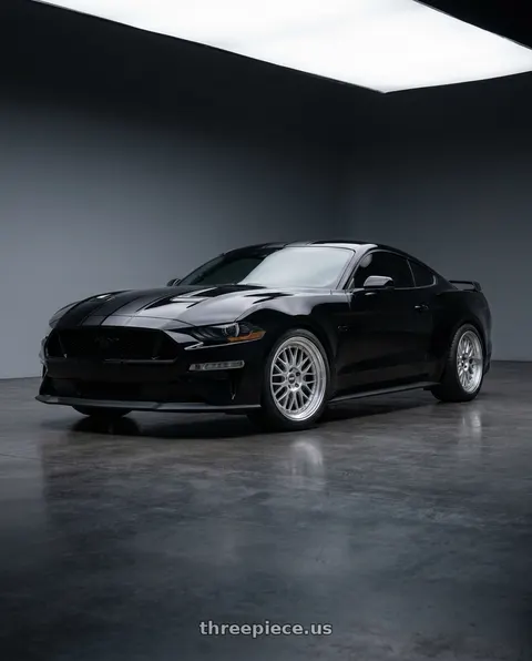 2022 Ford Mustang GT with ESR Wheels CS18 5x112 18x8.5 +40 Hyper Silver wheels