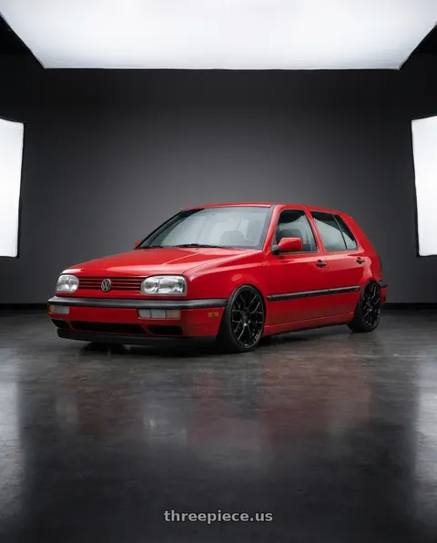 1993 Volkswagen Golf with Petrol P2B 4x100 16x7 +40 GLOSS BLACK wheels