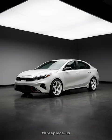 2023 Kia Forte GT with MST Wheels CR 5X114.3 18X8.5 +35 Alabaster White wheels