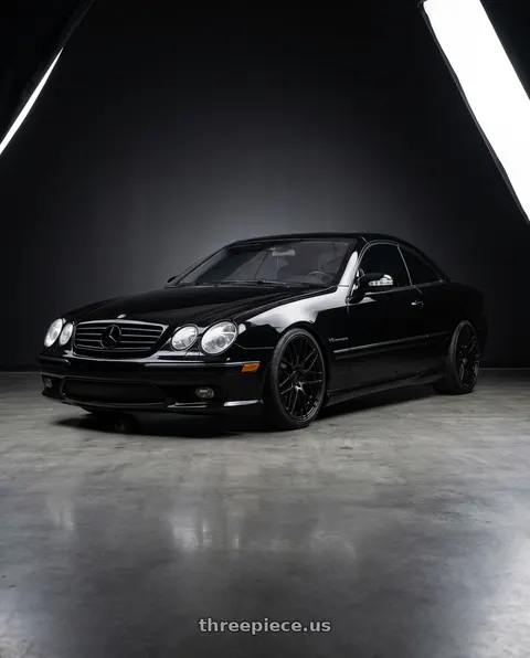2004 Mercedes Benz CL55 black with Rotiform 1PC R112 BLQ 5X112 19X8.5 +45 MATTE BLACK wheels