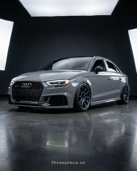 2017 Audi RS3 with Volk Racing ZE40 5x112 19x10 +20 MATTE BLUE GUNMETAL wheels