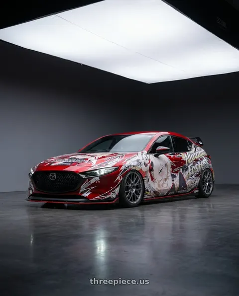 2026 Mazda 3 with Enkei PFM1 4x100 17x8.5+45 Dark Silver wheels