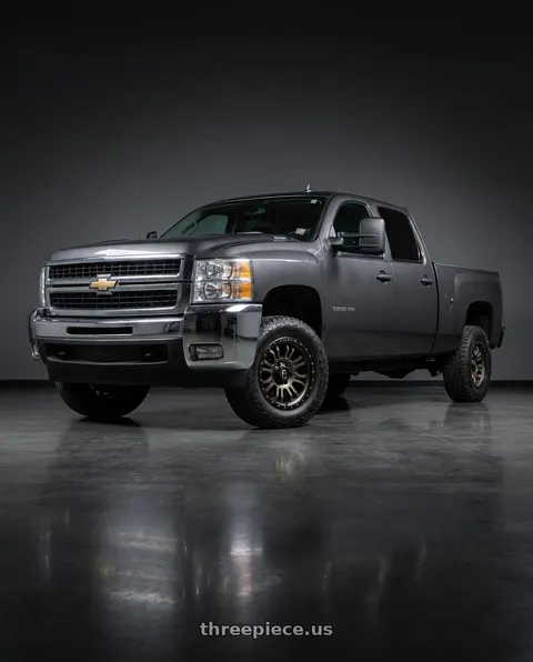 2009 Chevrolet Silverado 2500 HD with Fuel 1PC D674 BLITZ 8X165.1 20X9 +20 MATTE BLACK DOUBLE DARK TINT wheels