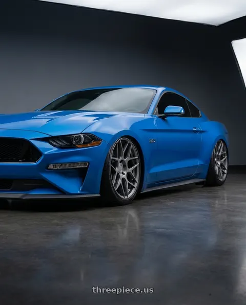 2022 Ford Mustang GT with Aodhan AFF2 5x114.3 19x8.5+35 Matte Gray wheels