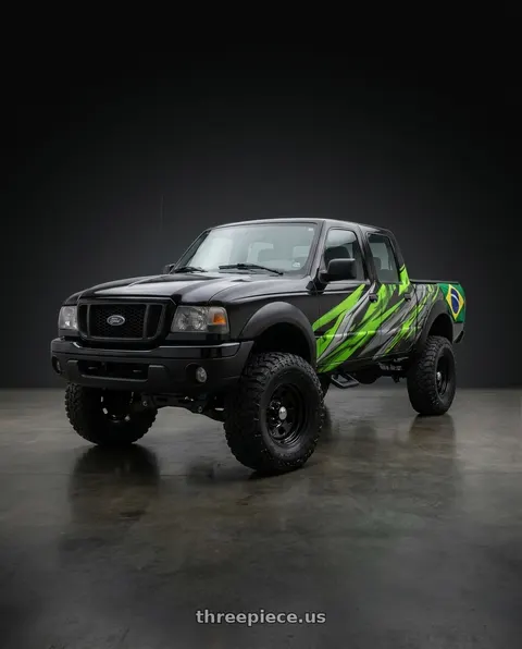 2005 Ford Ranger XLT with Allied - Pacer 297B Black Soft 8 6X5.50 17x8 -12 Gloss Black wheels