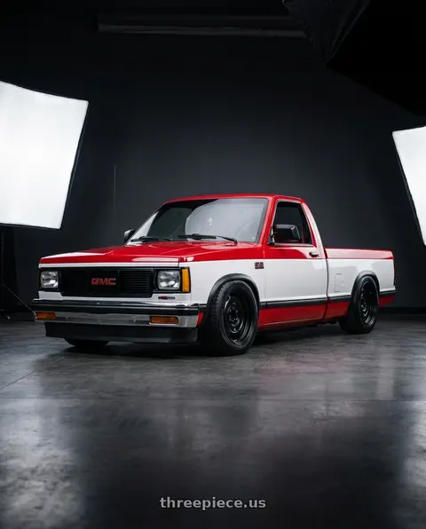 1992 GMC Sonoma with Mobelwagen MW512B Interceptor 5X112 16x7.5 23 Black wheels