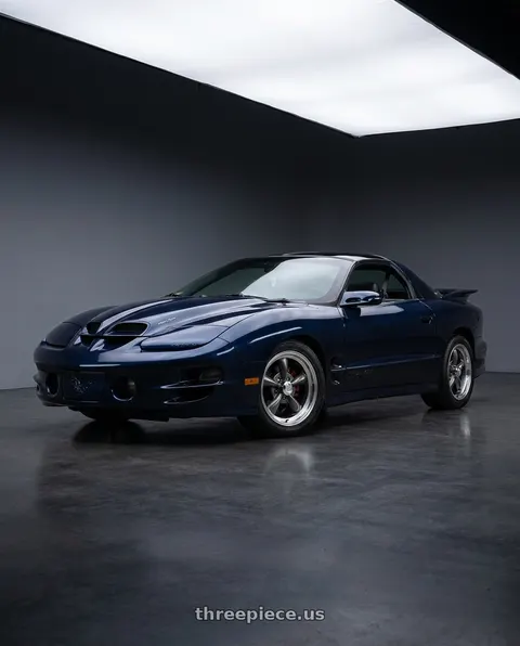 1999 Pontiac Firebird Trans Am with Vision American-Muscle 141H 5x120.65 17x9+0 Gunmetal Machined Lip wheels