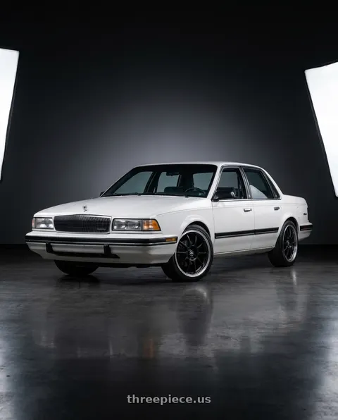 1990 Buick Century Limited with Enkei J10 5x100/114.3 17x7+38 Black w/ Machined Lip Matte wheels